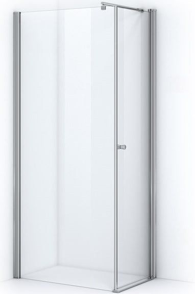 Zircon Comfort Douchecabine | 80x60 cm Chroom Helder glas Draaideur Rechthoek