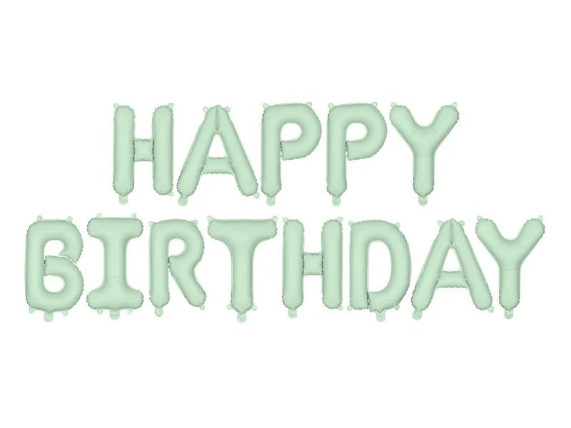 Happy Birthday Letter Ballon Mintgroen 3,4m