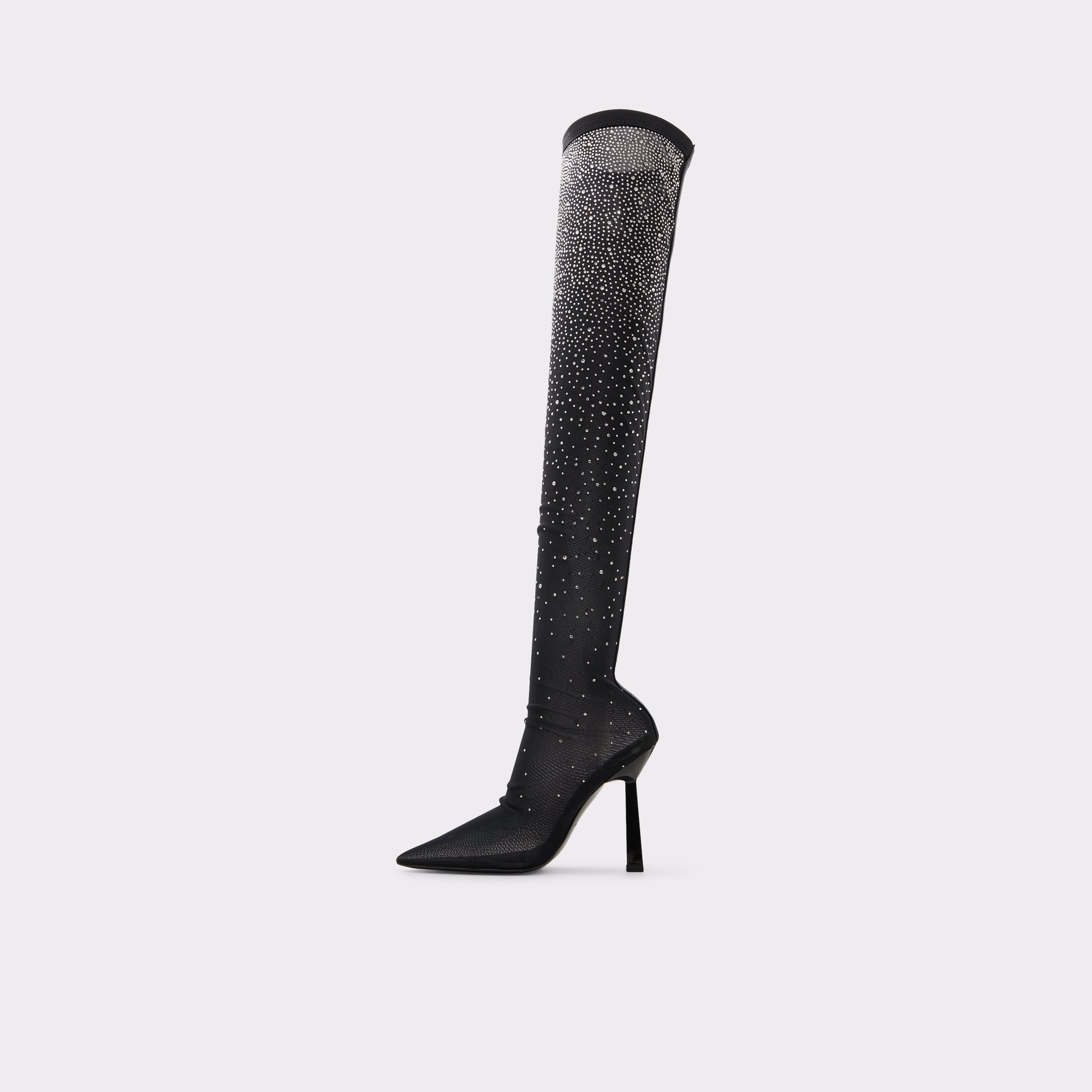 Vittoria Black Textile Mixed Material Women Dress boots