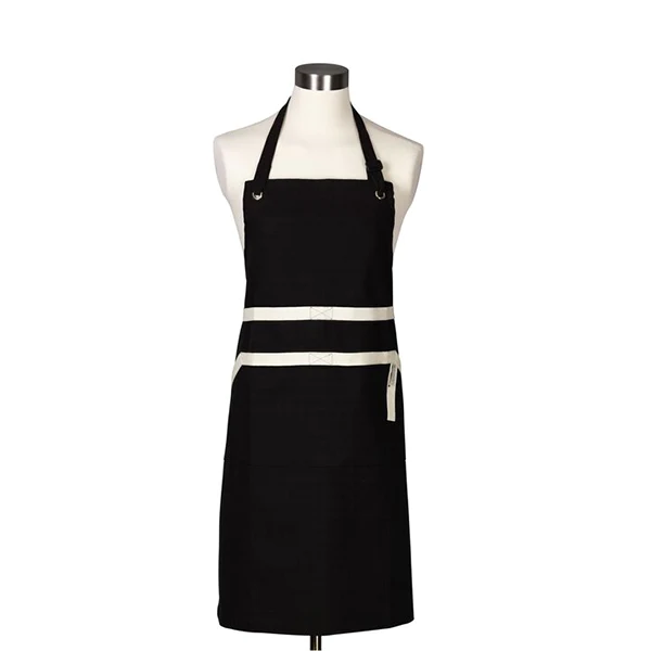 Tablier chef noir coton Le Creuset