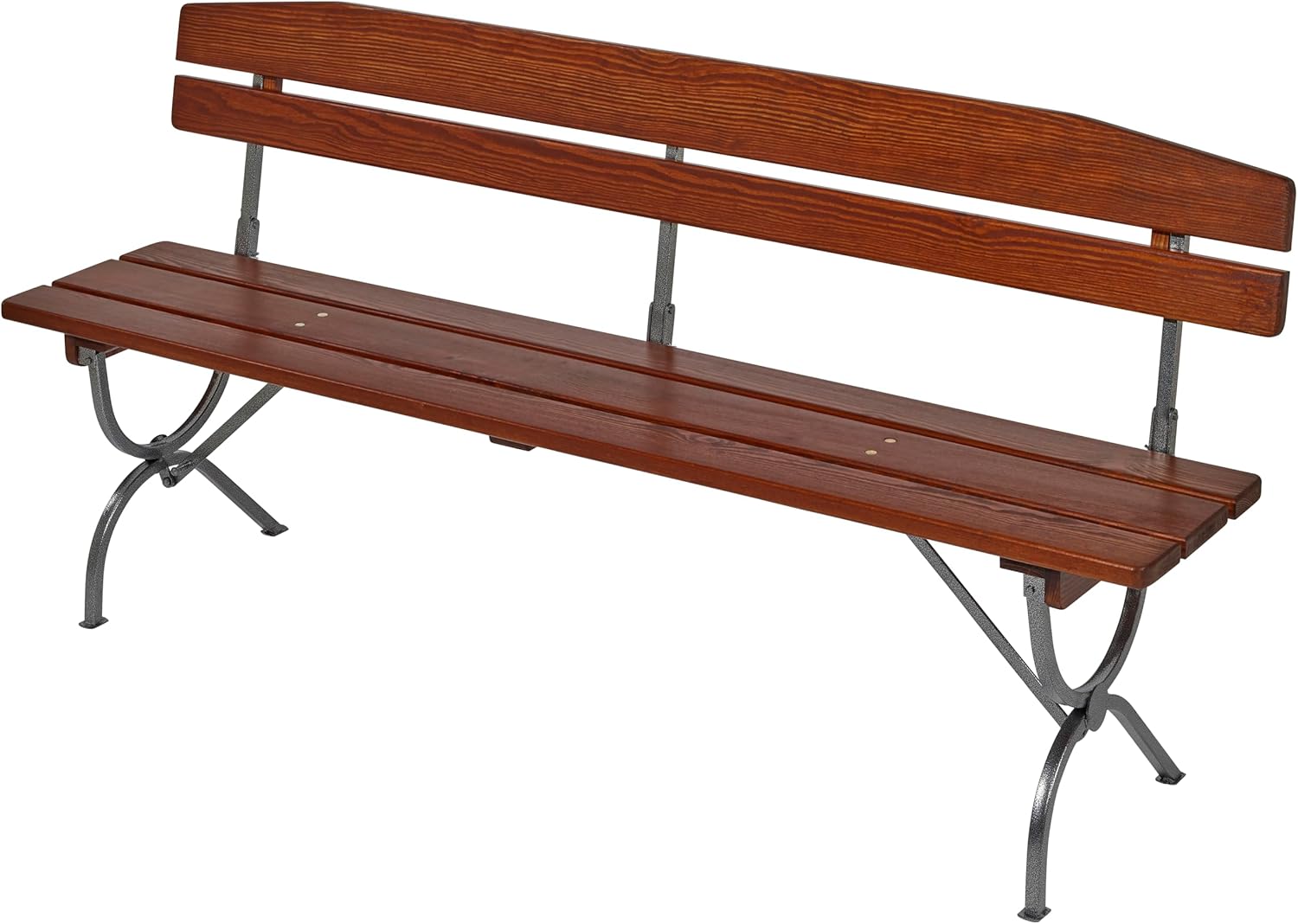 METRO Professional Bierzeltgarnitur, 3-TLG. Gartenmöbel Set, 1 Bier-Tisch 180 x 60 cm, 2 Bierbänke 180 x 36 cm, Klappbar, Braun/Silber