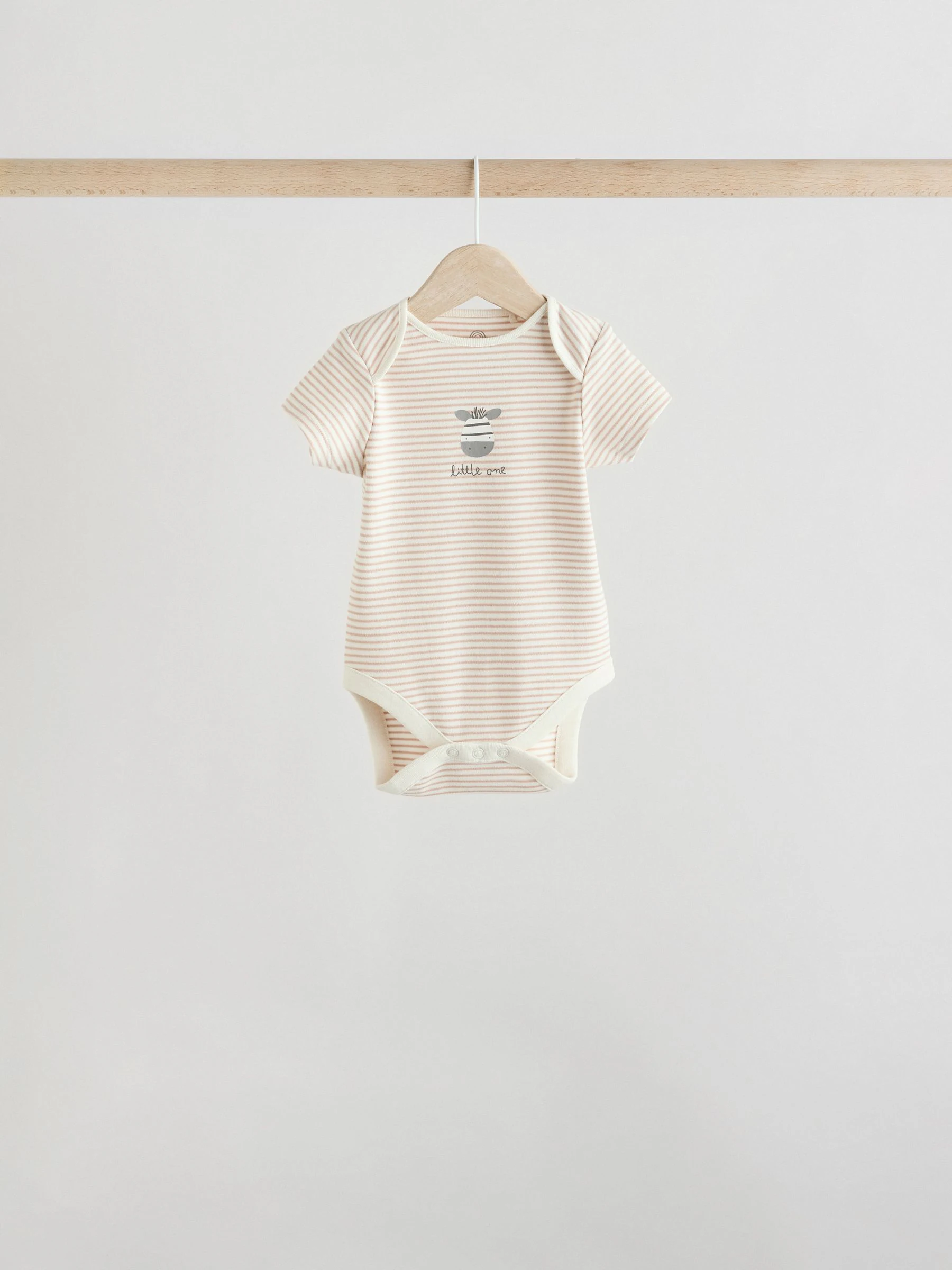Grijs met zebraprint - Baby Bodysuits met Korte mouwen 100% katoen 5 verpakking
