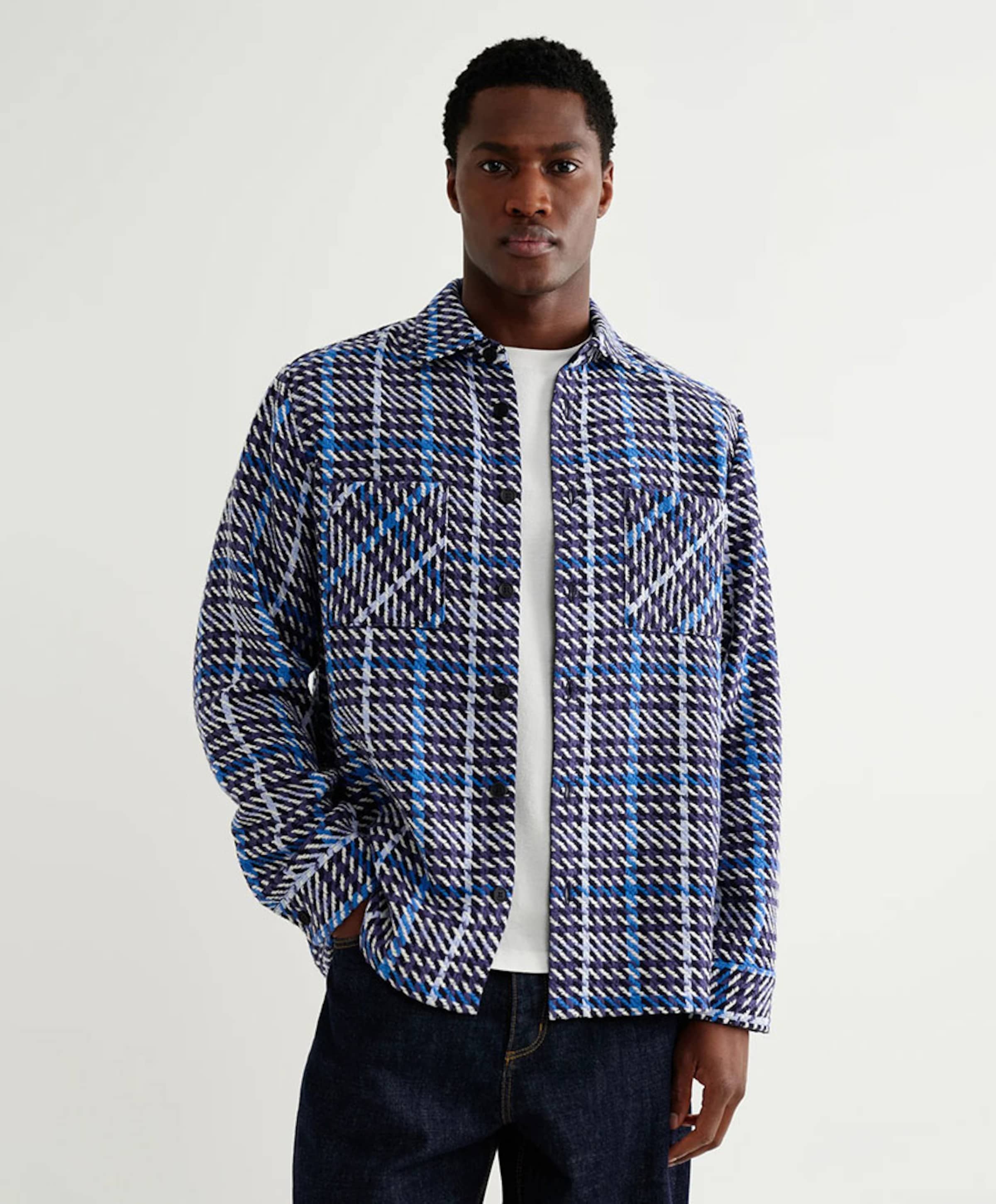 Wax London Heren overshirt blauw