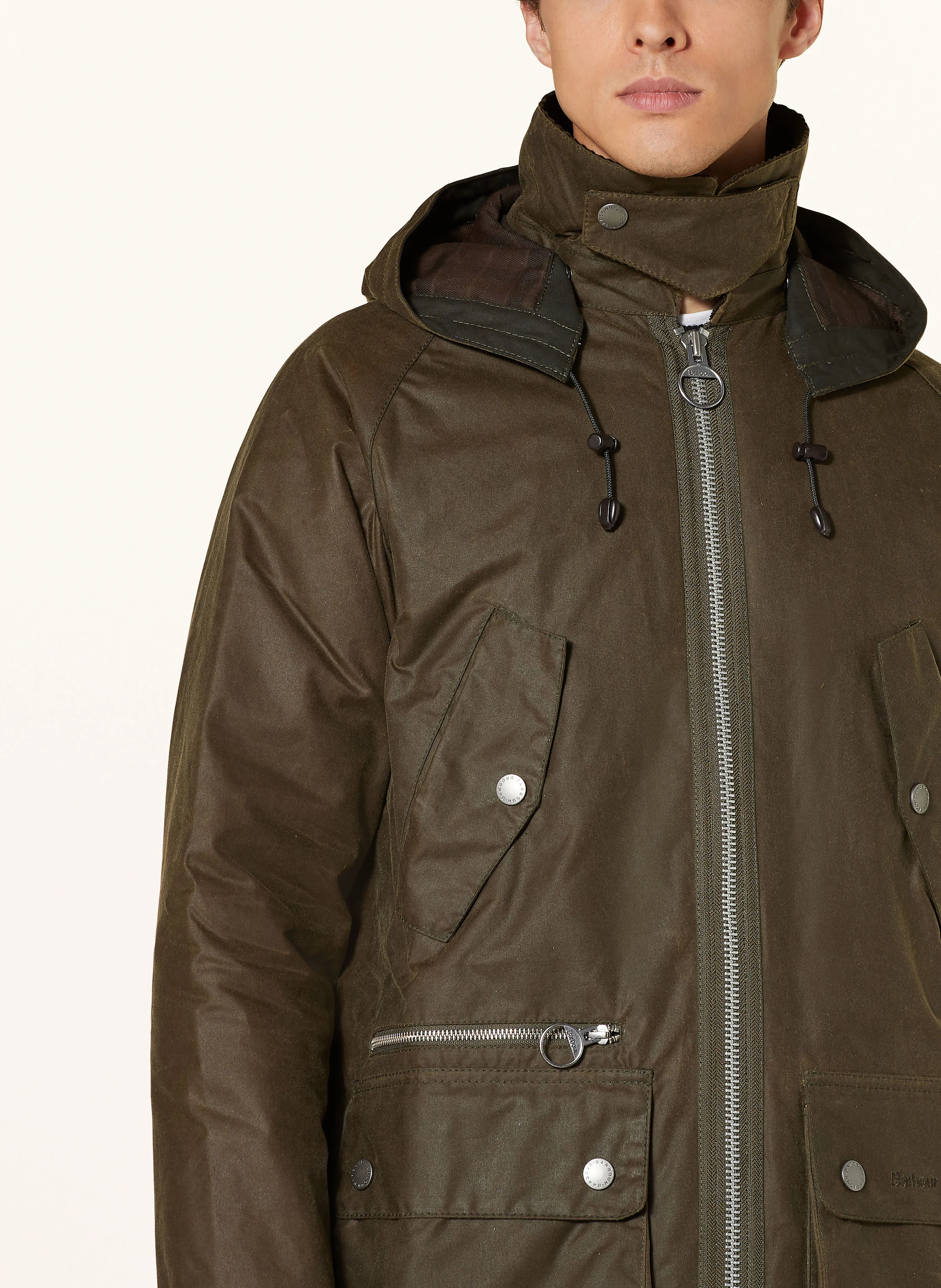 Barbour Fieldjacket RE-ENGINEERED BEAUFORT mit abnehmbarer Kapuze