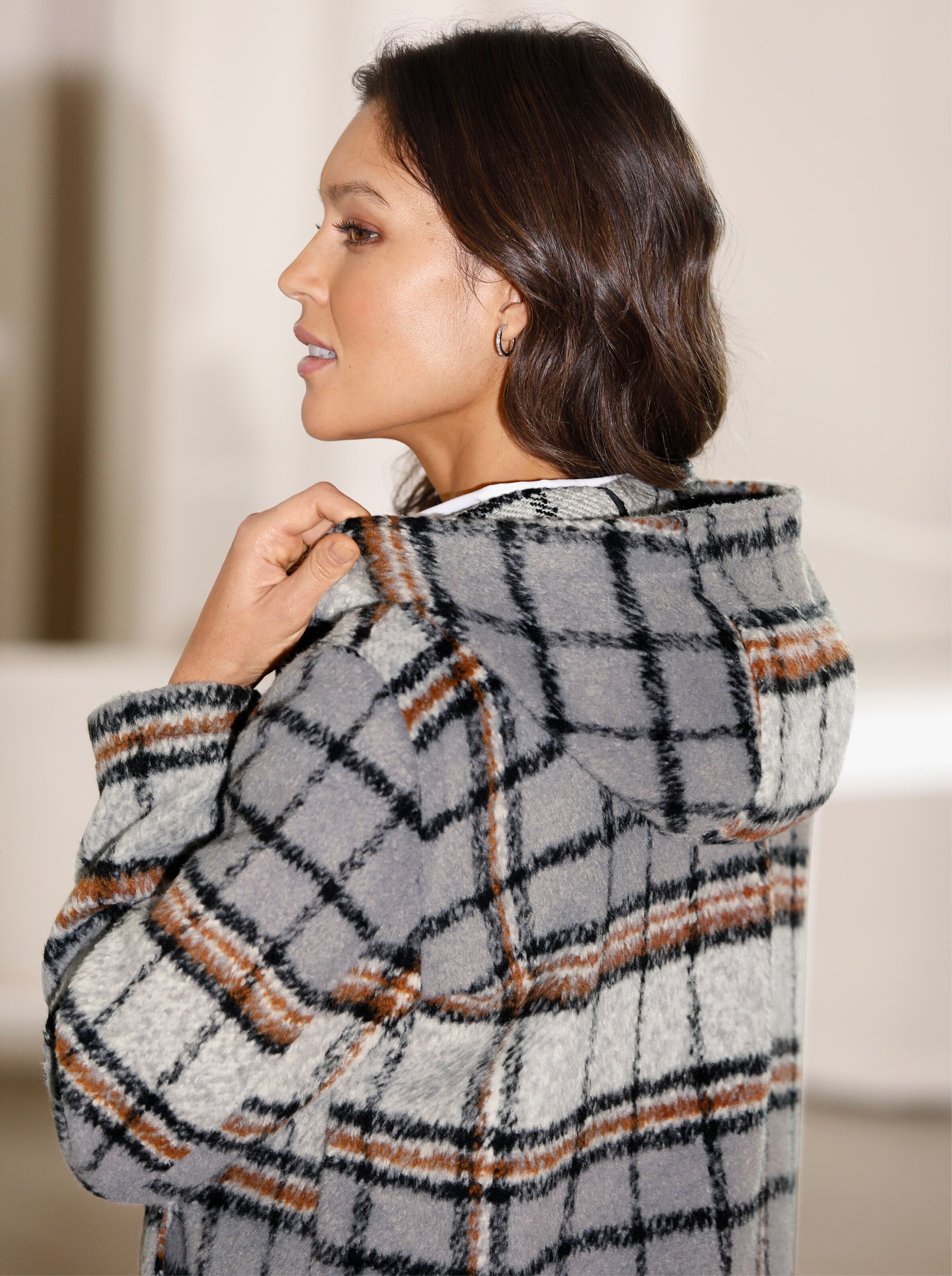 Longjacke mit Druckknopf-Leiste