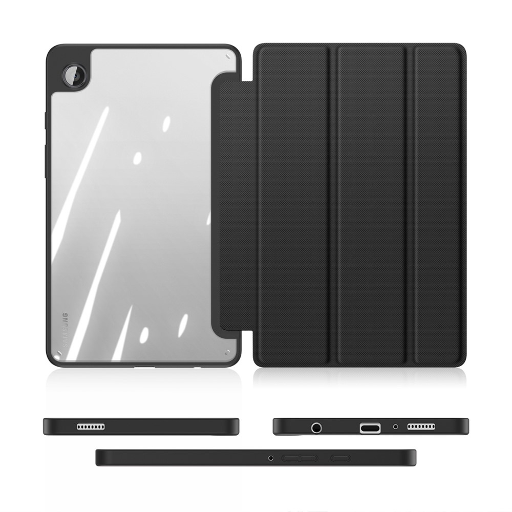 Samsung Galaxy Tab A9 Leder Tasche Smart Cover Schutzhülle - Schwarz