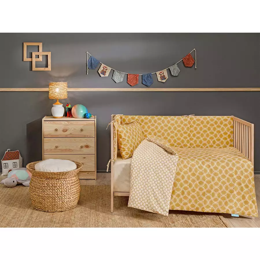hibboux® Bettwäsche-Set Waves - Mustard Mustard
