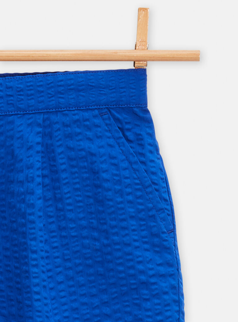 Short bleu pour fille