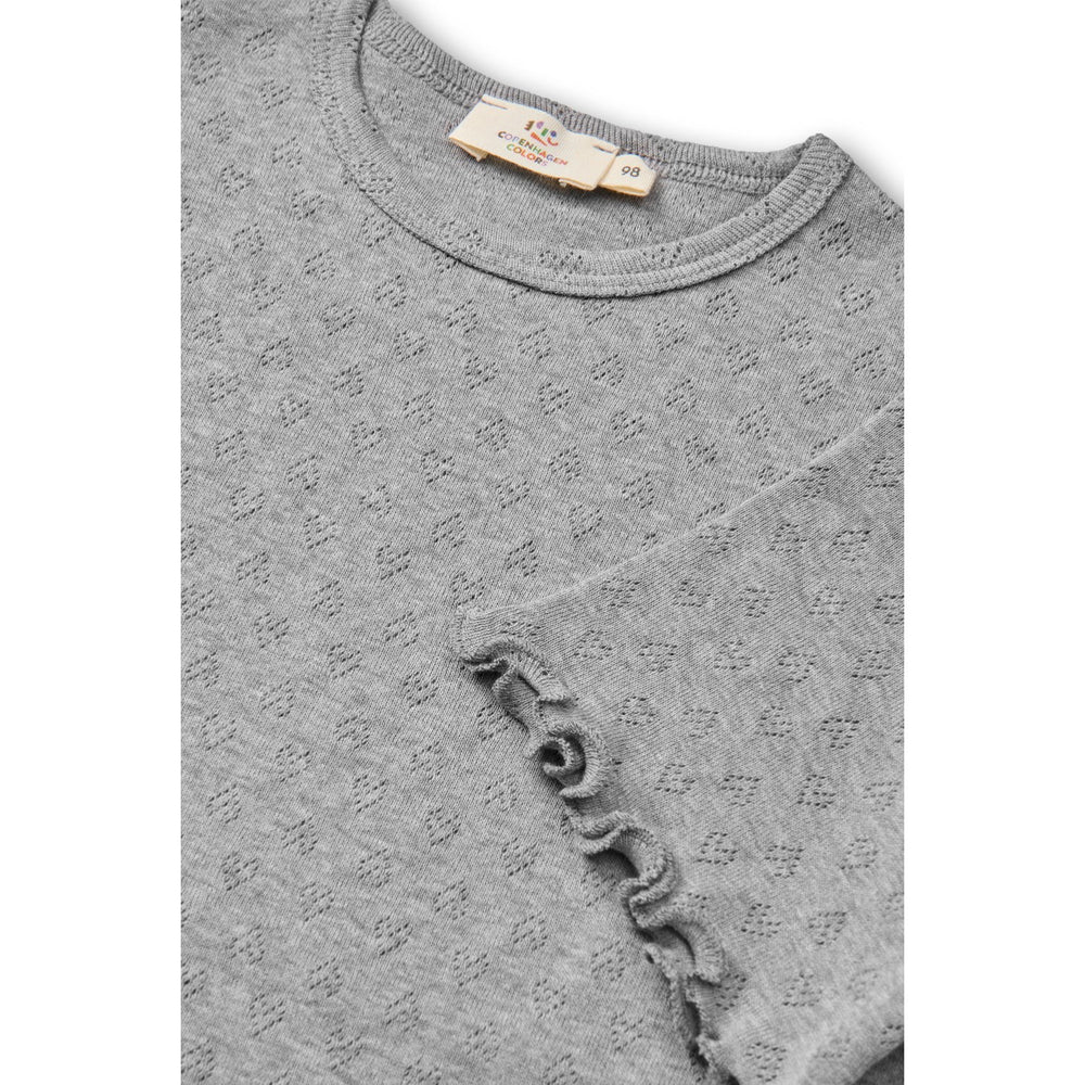 Køb COPENHAGEN COLORS Grey Mel. Pointelle Heart T-Shirt