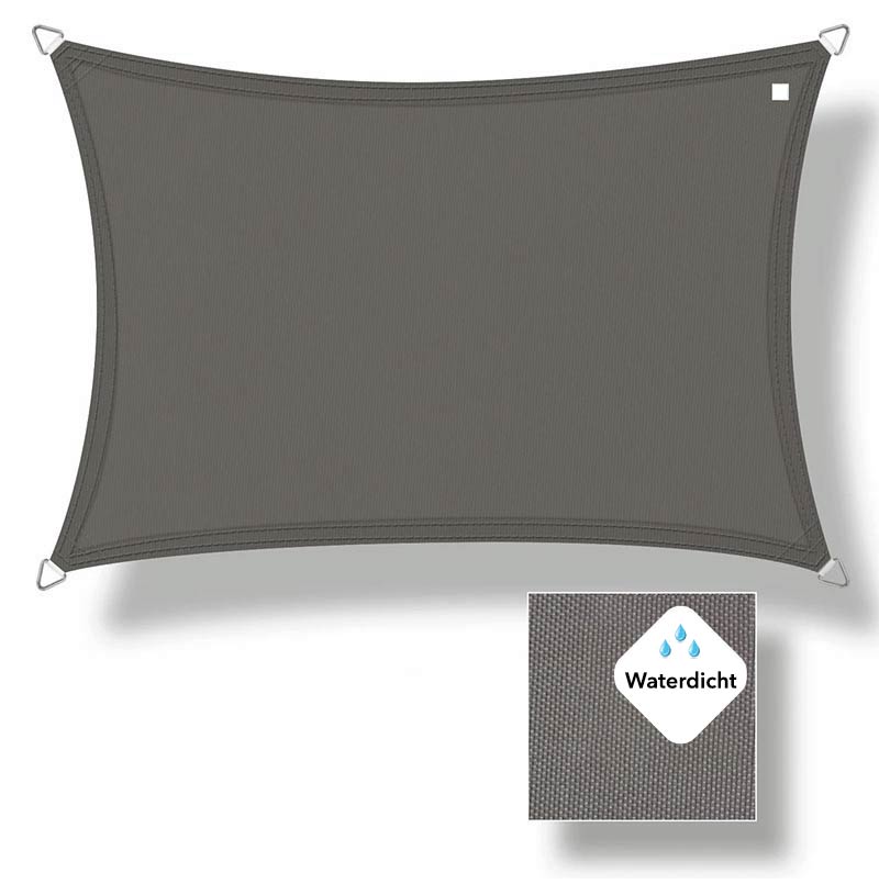 Buitenkado 2.5x4 antraciet waterdicht schaduwdoek rechthoek