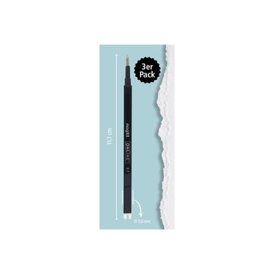 ONLINE magiXX - 3 Recharges pour roller effaçable - noir - 0.7 mm