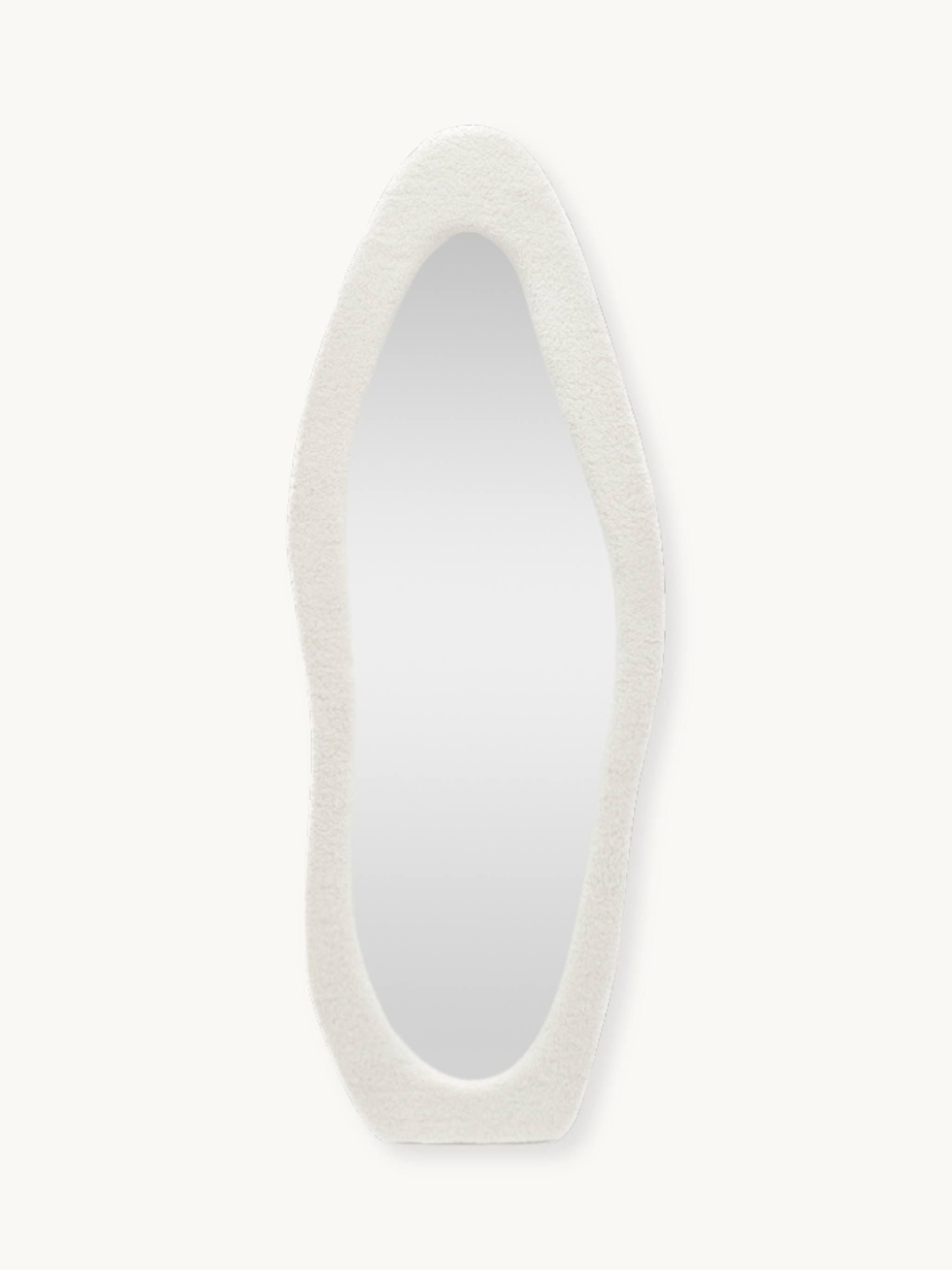 SensaHome Gepolsterter Standspiegel in Form – Ganzkörperspiegel Wildledersamt – 60 x 160