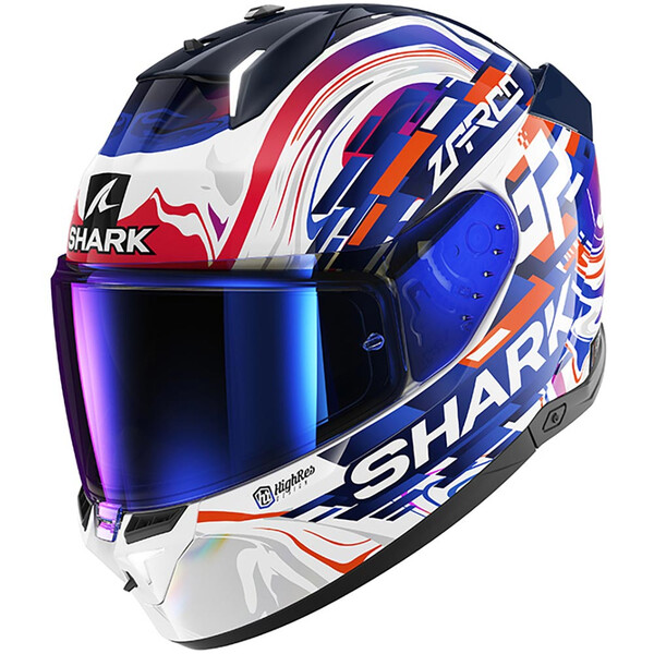 Shark - Casque Skwal i3 Replica Zarco GP France Blanc / Bleu / Rouge / Orange / Brillant