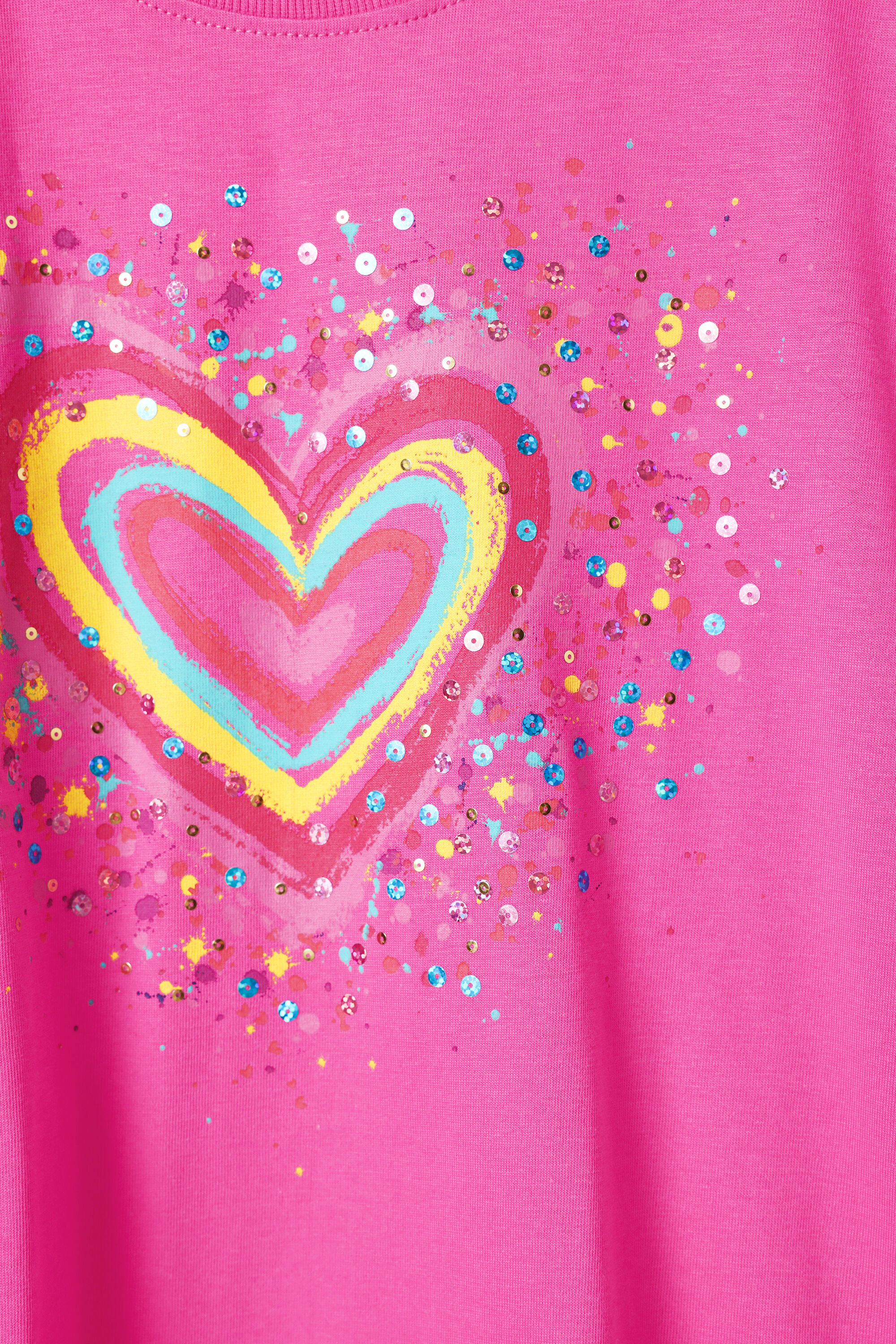 T-shirt cœur paillettes