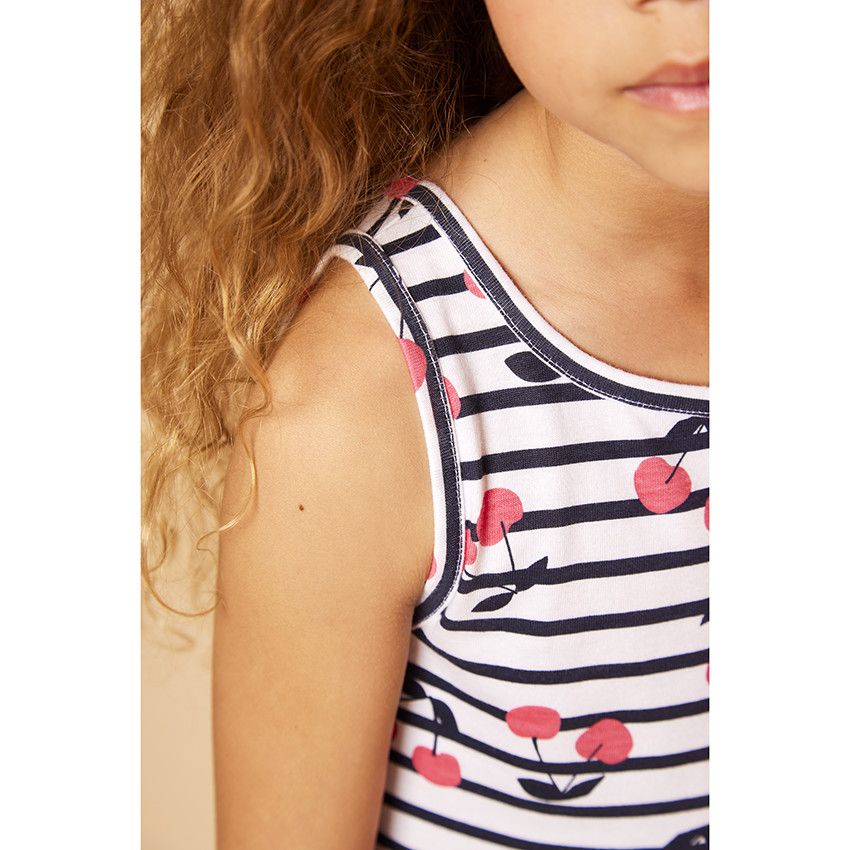 Robe à bretelles imprimé papillons pour fille - Blanc