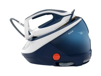 Tefal Pro Express Protect GV9221 - Dampstrygejern med automatisk afbrydelse - såleplade: Durilium AirGlide Autoclean - 2600 W - hvid/blå