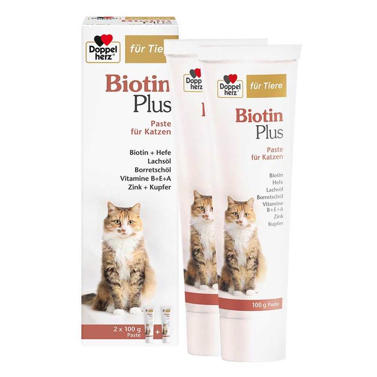 Doppelherz für Tiere Biotin Plus Paste für Katzen, 2X100 g