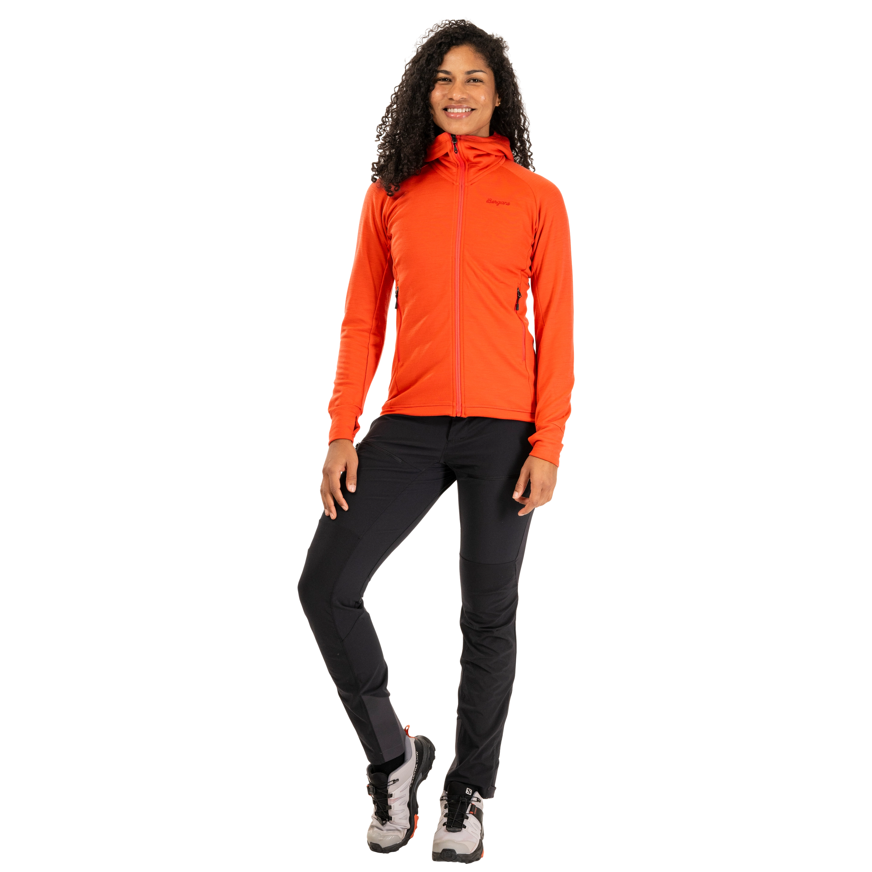 Rabot Merino Tech Midlayer Hoodie Women Peachy Red