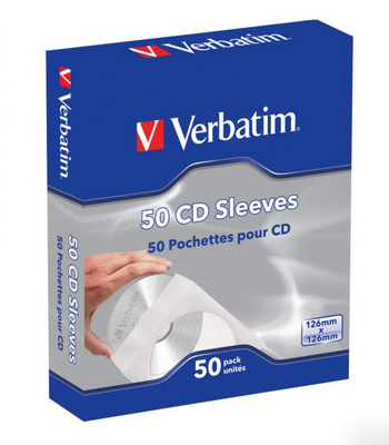(50er Set) CD-DVD Papier Sleeves Schutzhüllen (49992) - Weiss