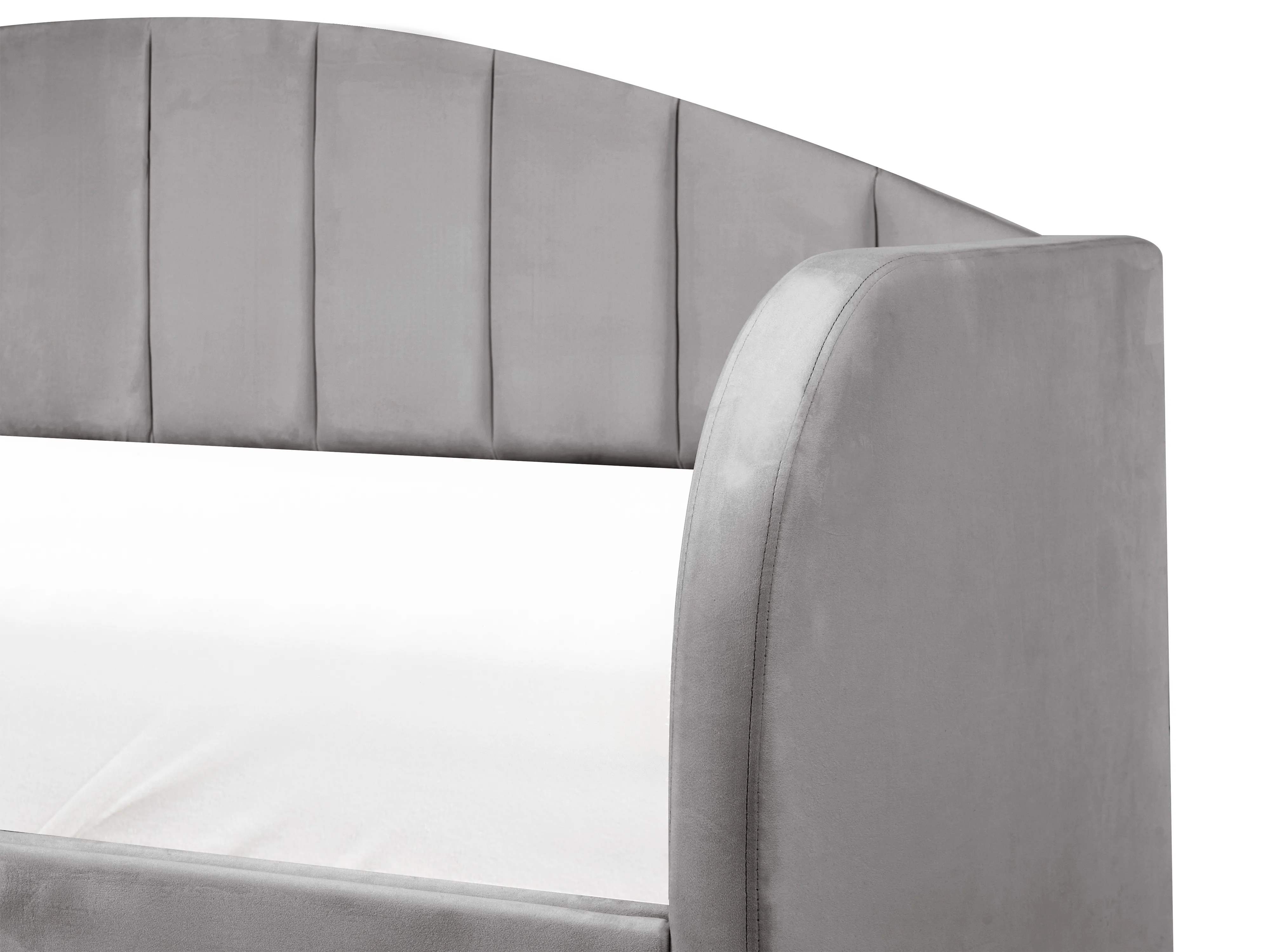 Onderschuifbed Fluweel EYBURIE 90 x 200 cm Grijs