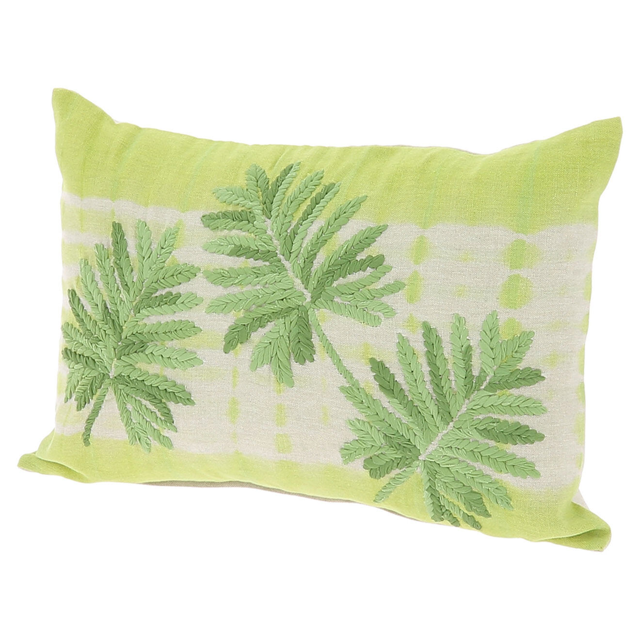 En Fil d'Indienne Housse de coussin Tropical lin mélangé celeri - 35x50 cm
