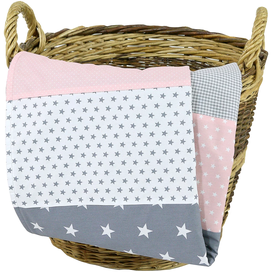 Ullenboom Babydecke & Kuscheldecke 100X140 cm Rosa Grau