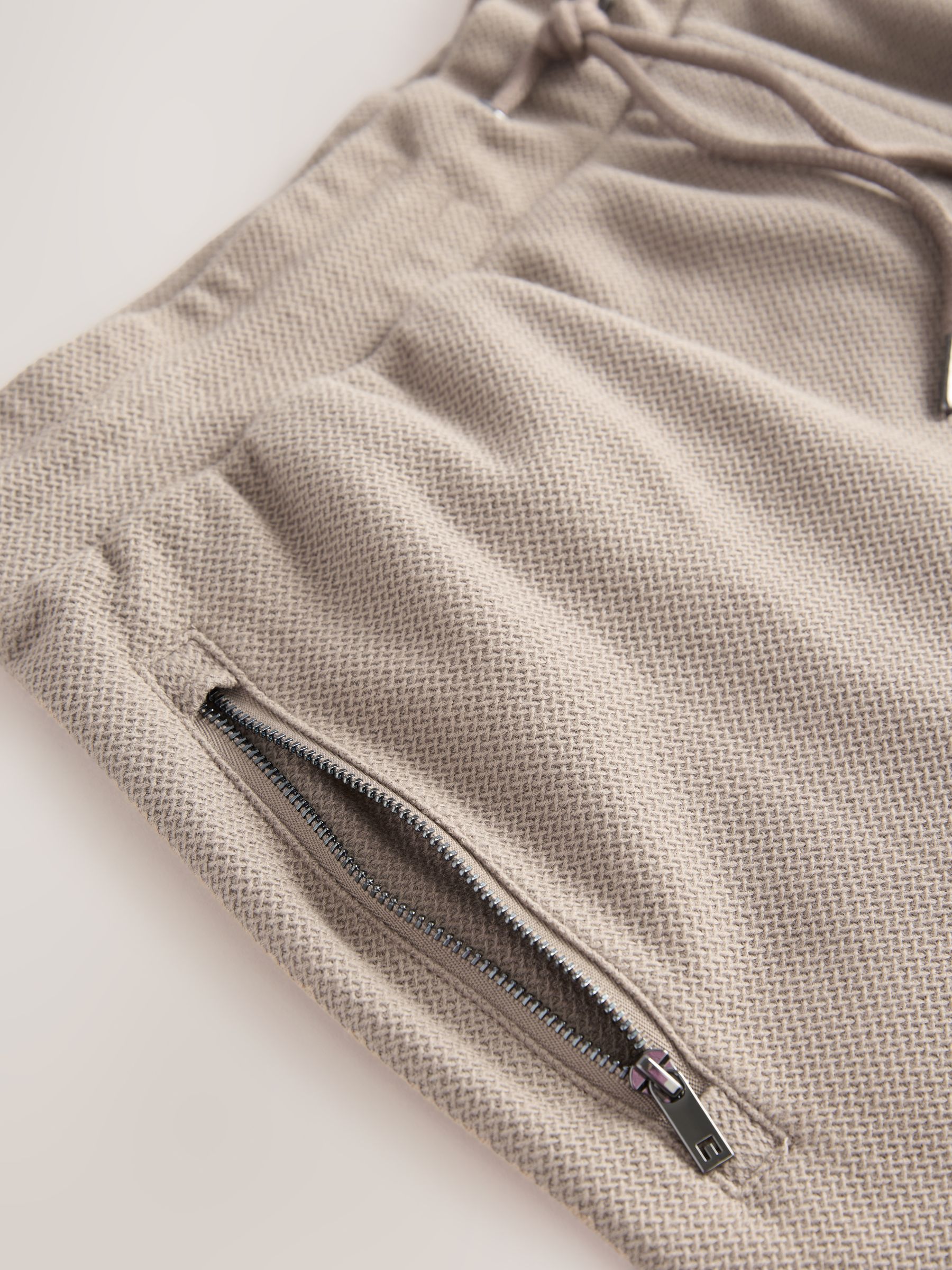 Champignon - Getextureerde 100% katoenen jersey shorts met ritszak