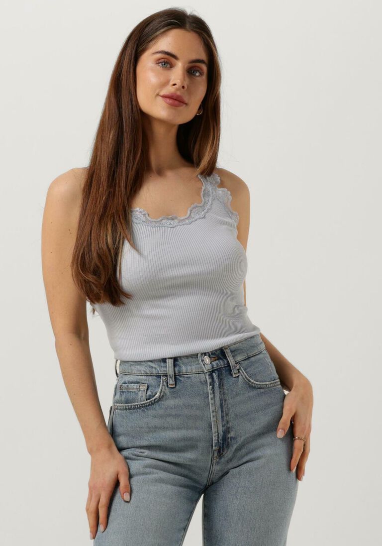 ROSEMUNDE lichtblauwe rosemunde top silk top w/ lace