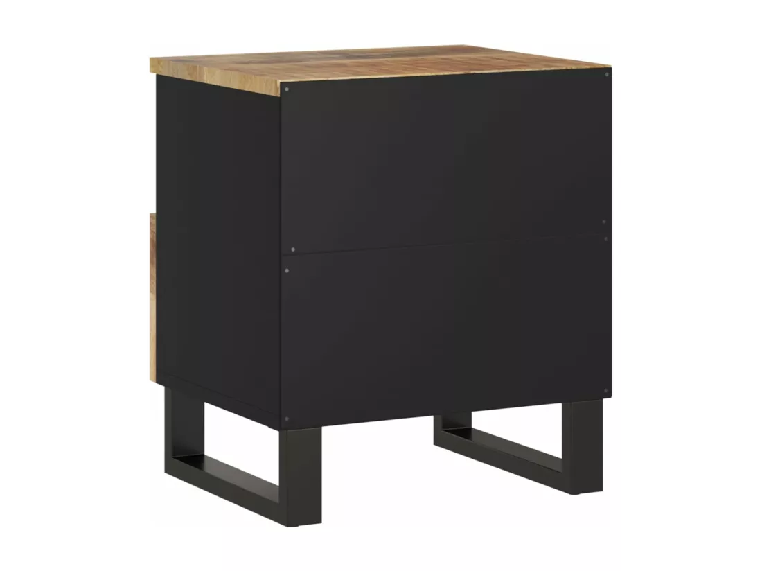 Tables de chevet 2 pcs Bois de manguier solide et d'ingénierie