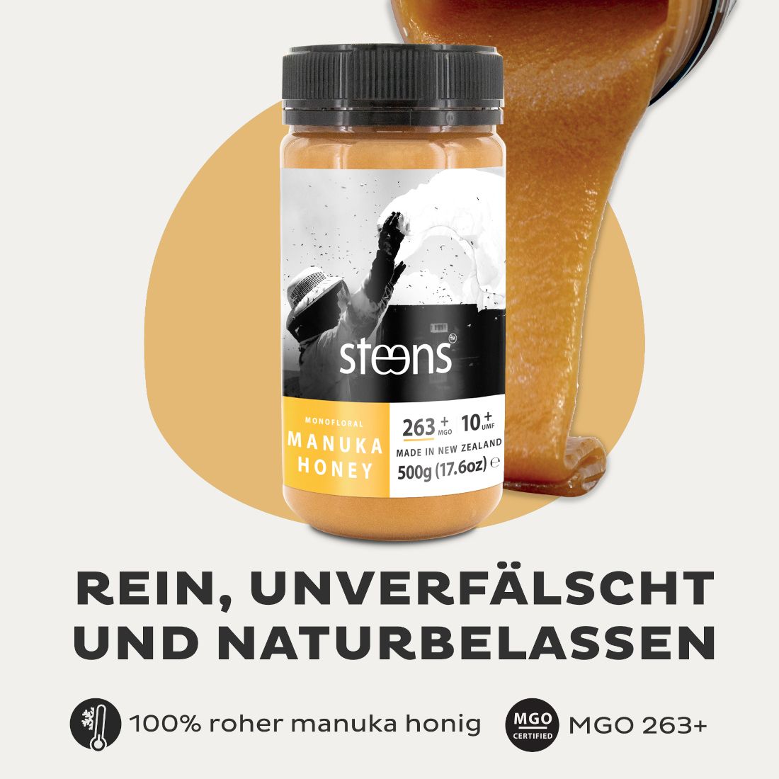 STEENS Manuka Honig MGO 263+ I UMF10+, 500g