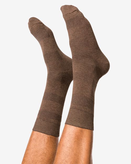 chaussettes homme 1 paire rayure 3D  marron