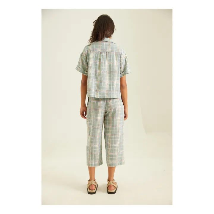 Tinsels Chemise Auguste Virginia Carreaux  | Vert amande