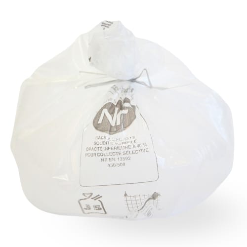 Sac plastique PE BD 20L transparent 13µm NF Sphere