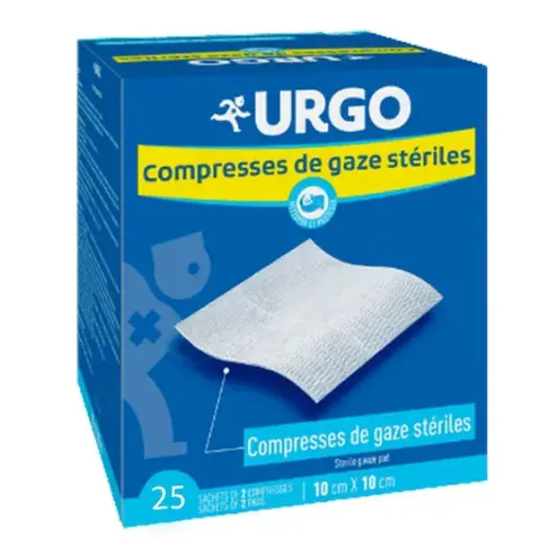 Compressas de gaze estéril Urgo Nursing Care 10 x 10 cm, 50 unidades