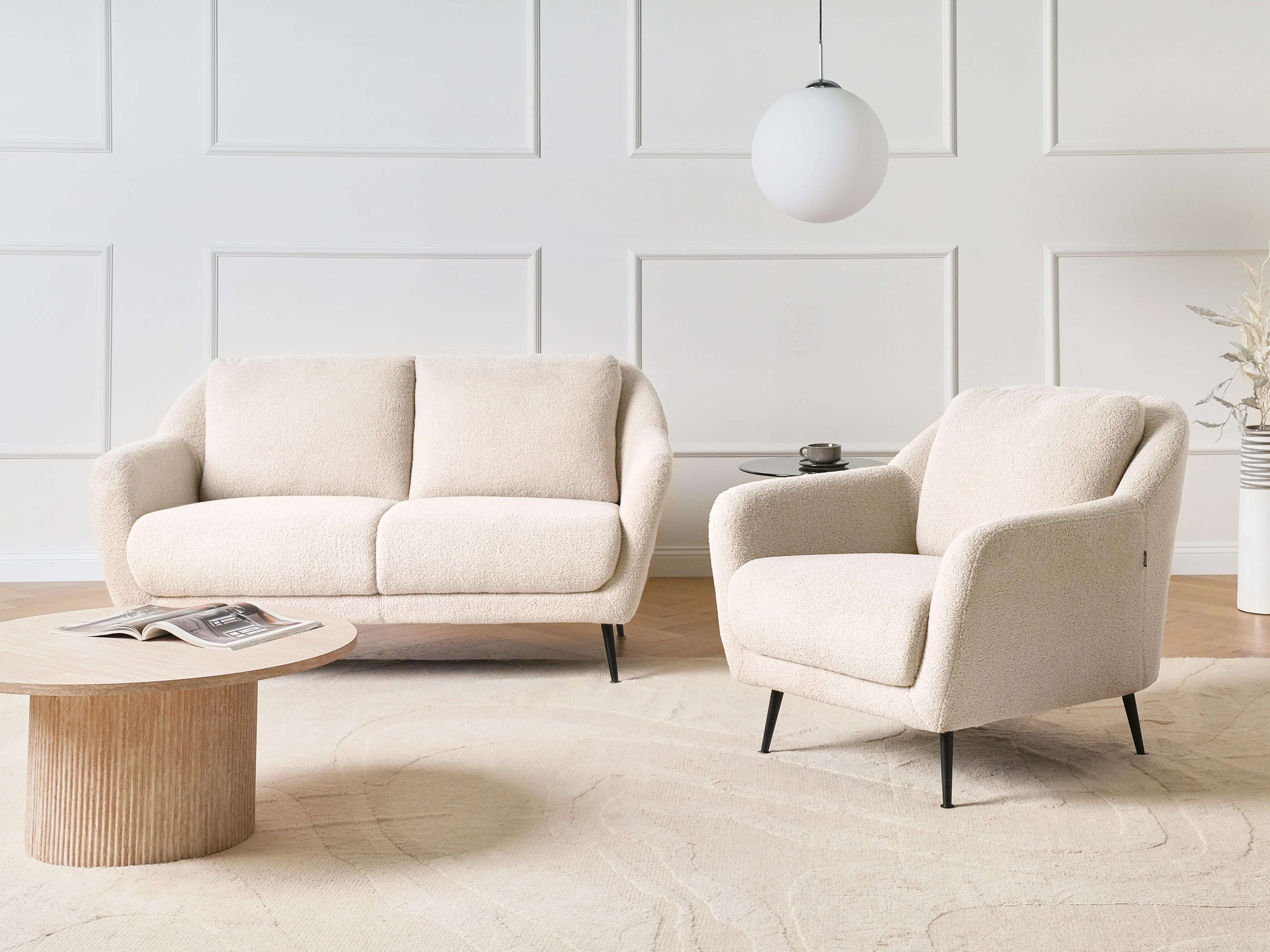 Fauteuil EIBY Bouclé Beige