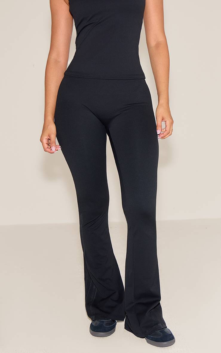 Noir Pantalon De Yoga Évasé Taille Haute Sculptant Petite