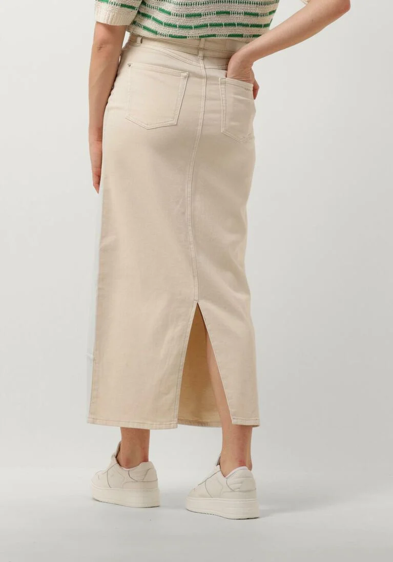 SUMMUM gebroken wit summum midirok denim skirt comfi cotton twill