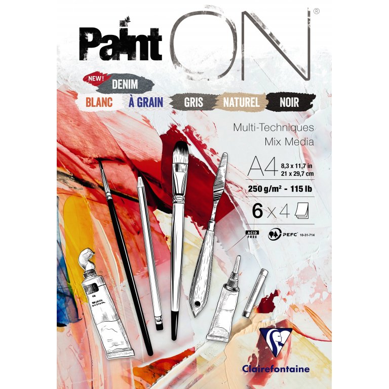 Clairefontaine Mixed Media Block Paint'ON Couleurs