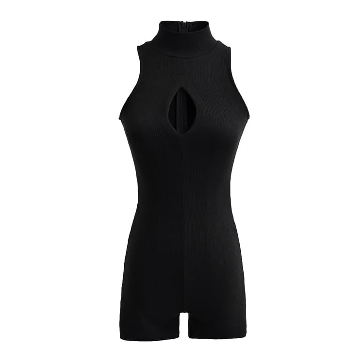 Hollahop - Mouwloze, slanke romper met mockneck en effen uitsparing
