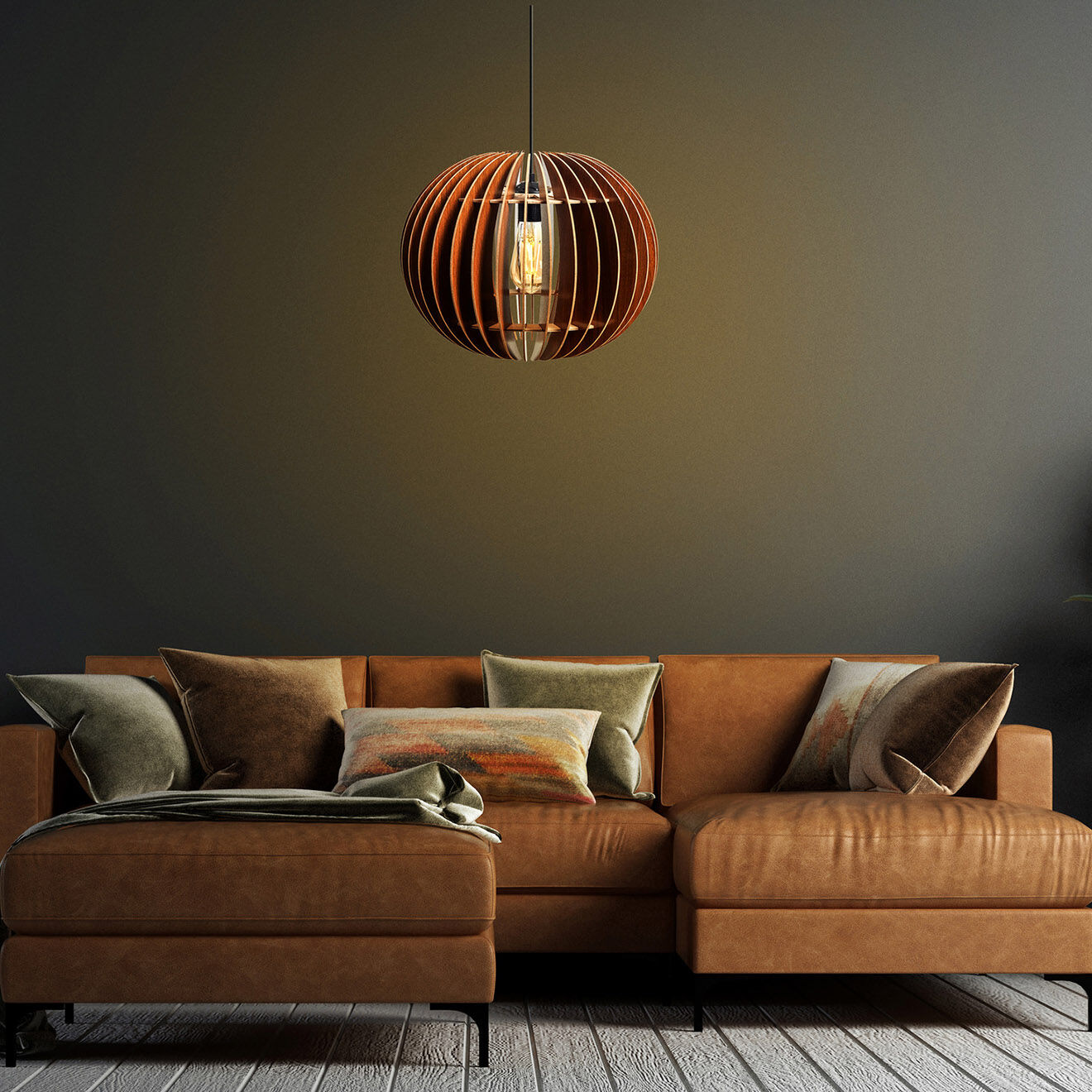 Opviq Suspension Sphere big marron clair - 33x36 cm