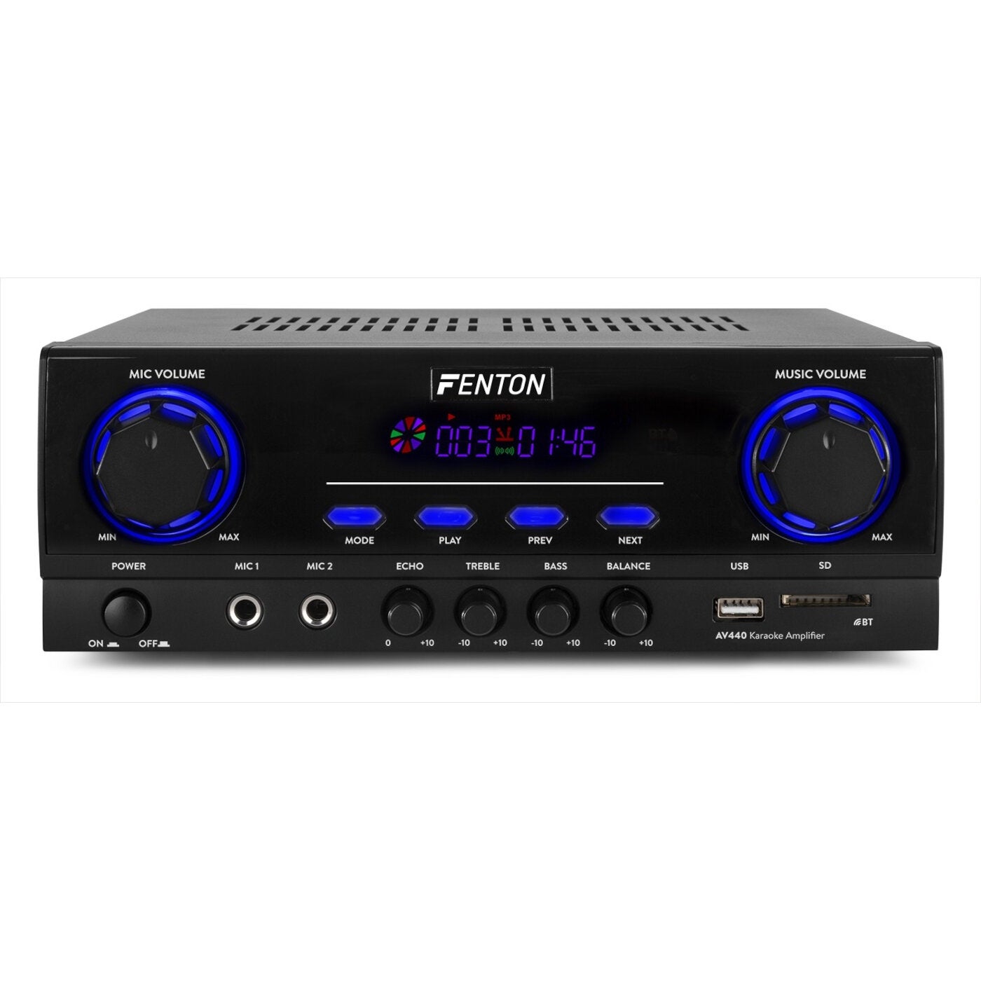 Fenton AV440 karaoke-versterker met multimediaspeler