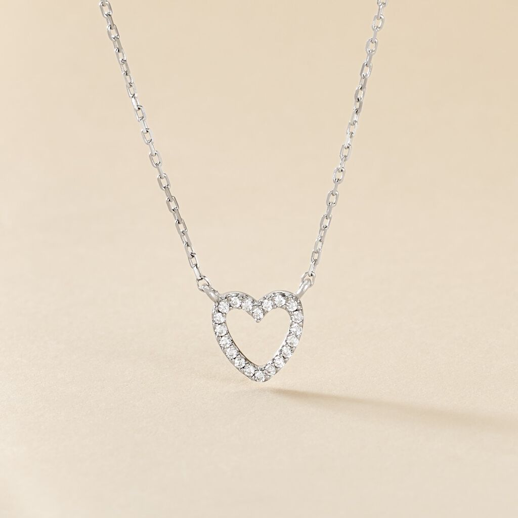 Collier Sassa Argent Blanc Oxyde De Zirconium
