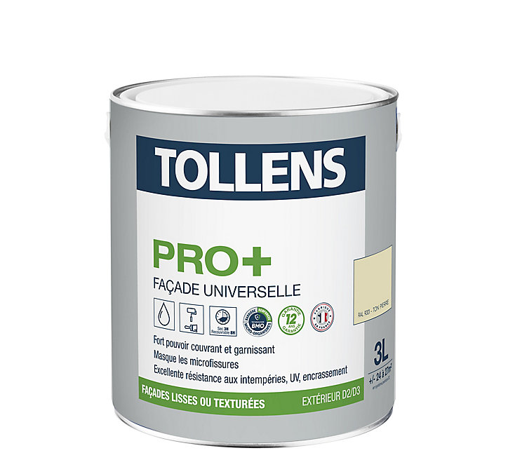 Peinture extérieure façade universelle Tollens pro+ pierre 3L