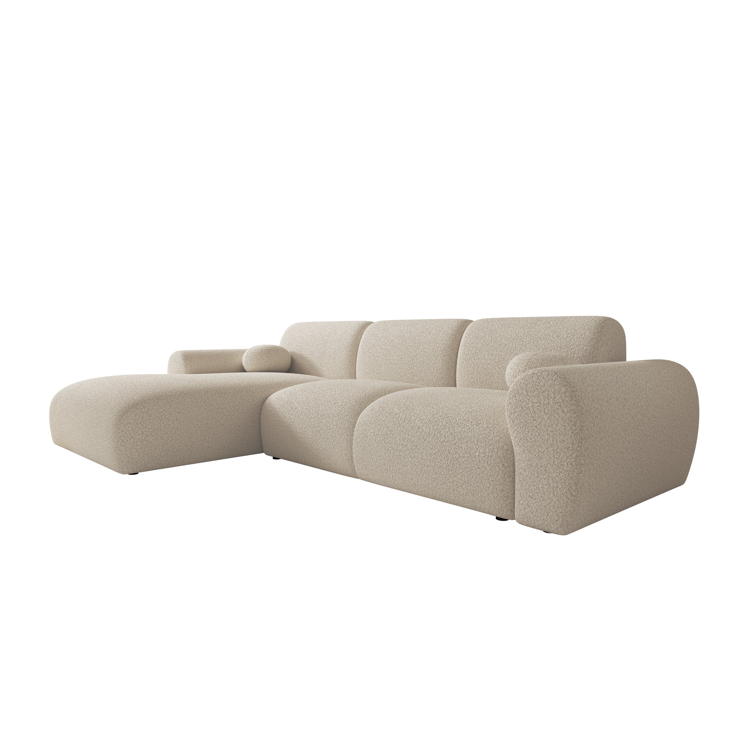 Canyon - Hoekbank 4-zits met chaise longue - Teddystof beige - Links
