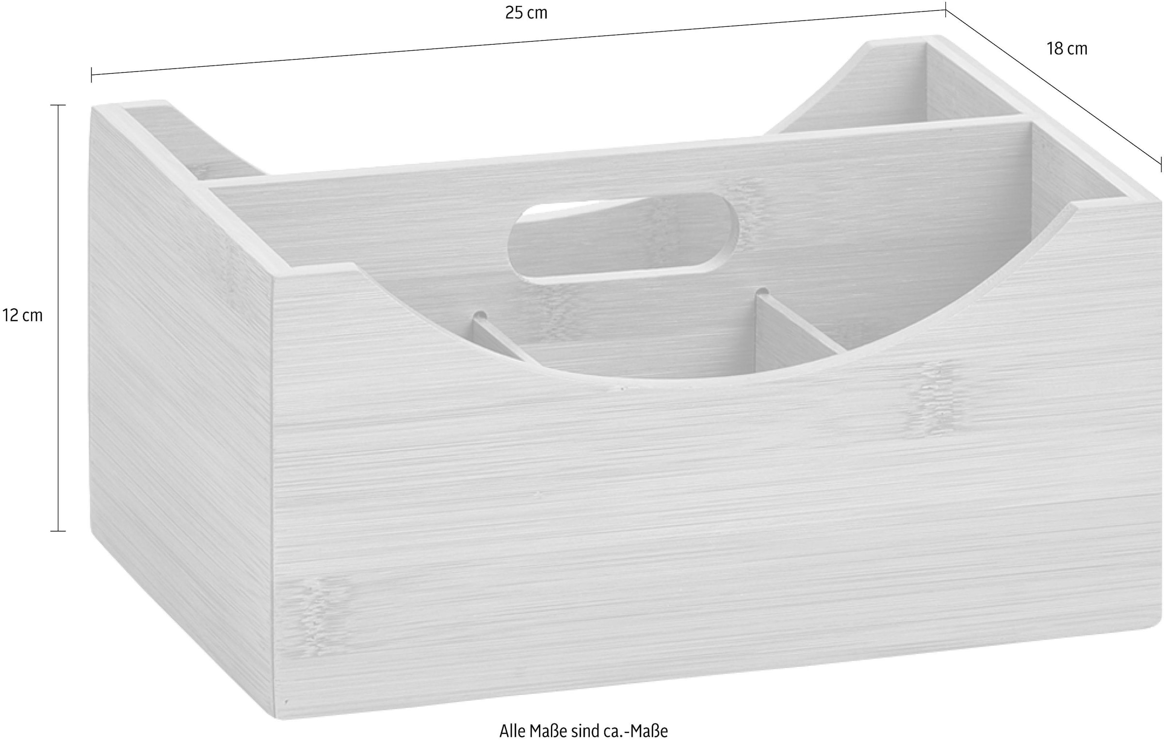 Zeller Present Aufbewahrungsbox Bambus, praktischer Griff und Einteilung
