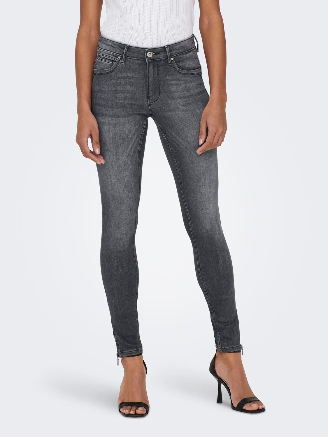 ONLKENDELL Mittlere Taille Skinny Fit Jeans Medium Grey Denim