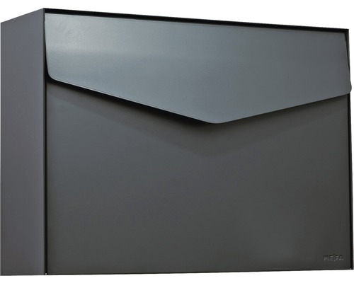 MEFA brievenbus, gepoedercoat staal, BxHxD 430x312x110 mm, Letter 112, antracietgrijs RAL 7016, zijdemat, zonder naamplaatje, met klep