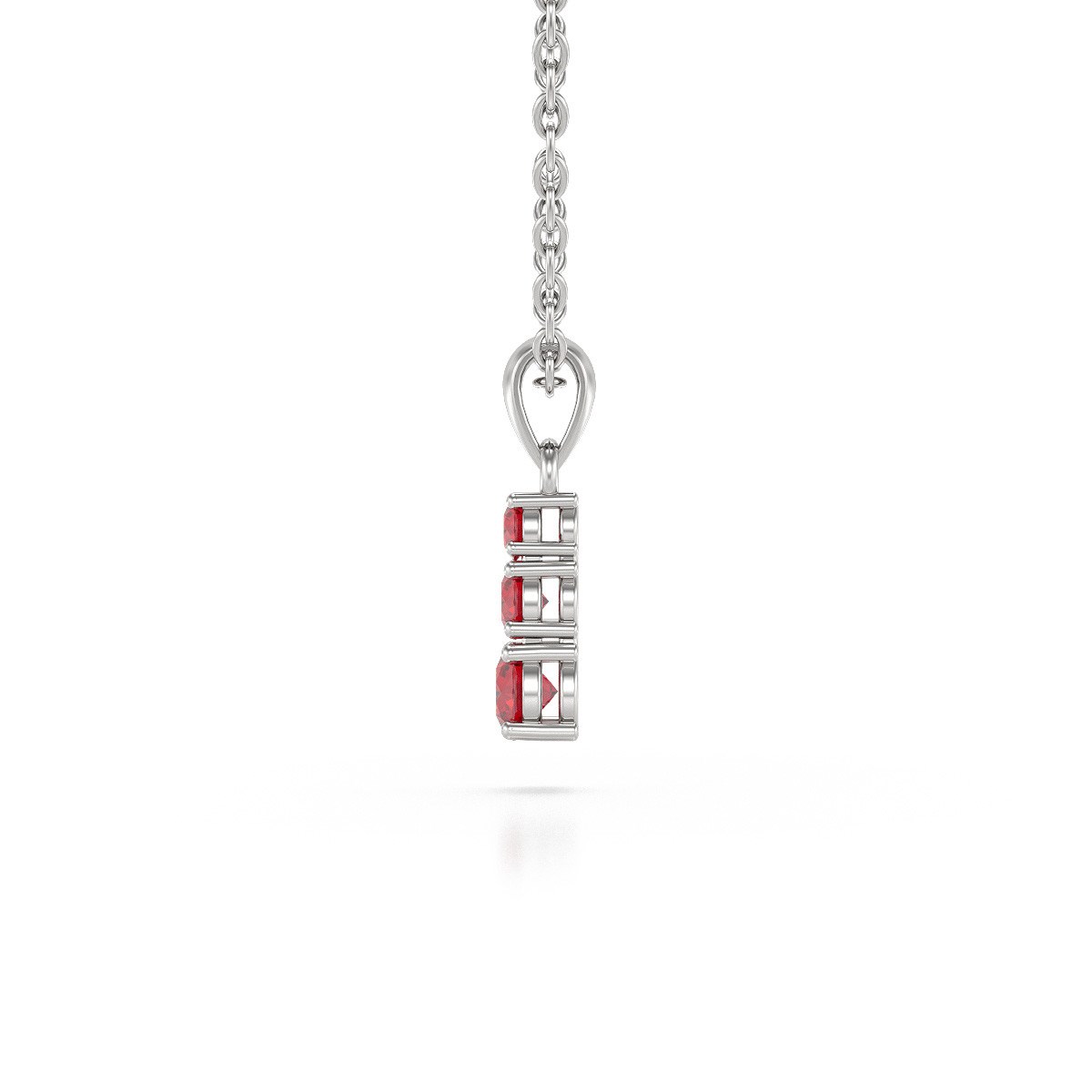 Collier Pendentif ADEN Rubis Chaine Argent 925 incluse 0.45grs