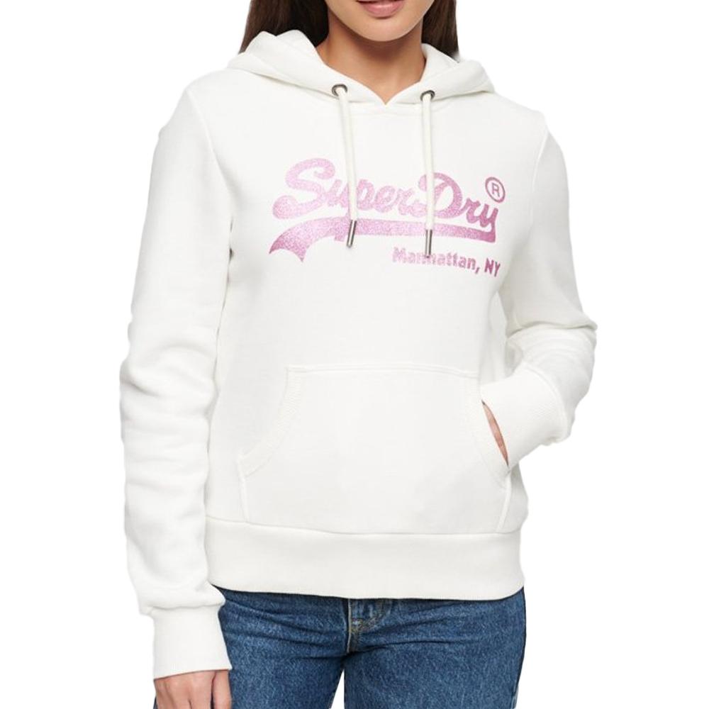 Superdry Sweat capuche Ecru Femme Superdry Embellished Vl
