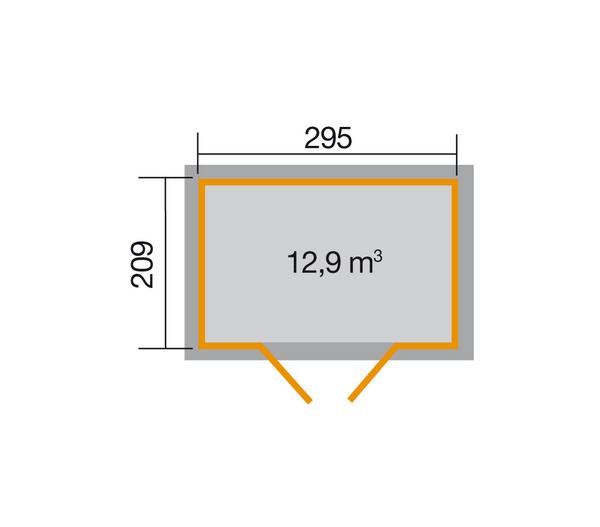 Weka Gartenhaus 226 Gr. 3, ca. B327/H252/T231